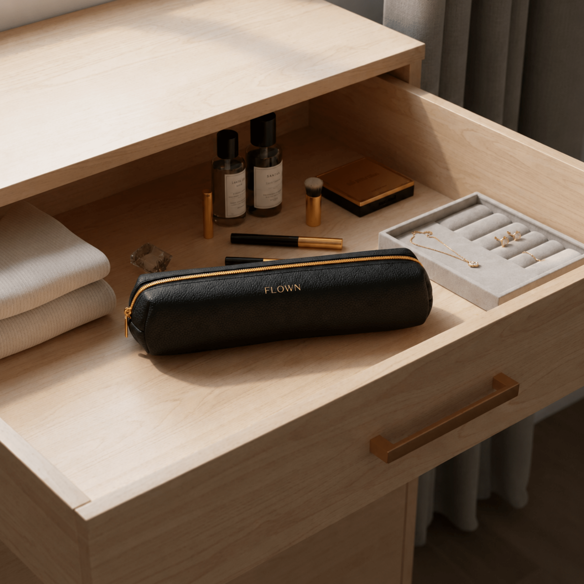 Black Leather Pouch for GoBrush - NUMOYA