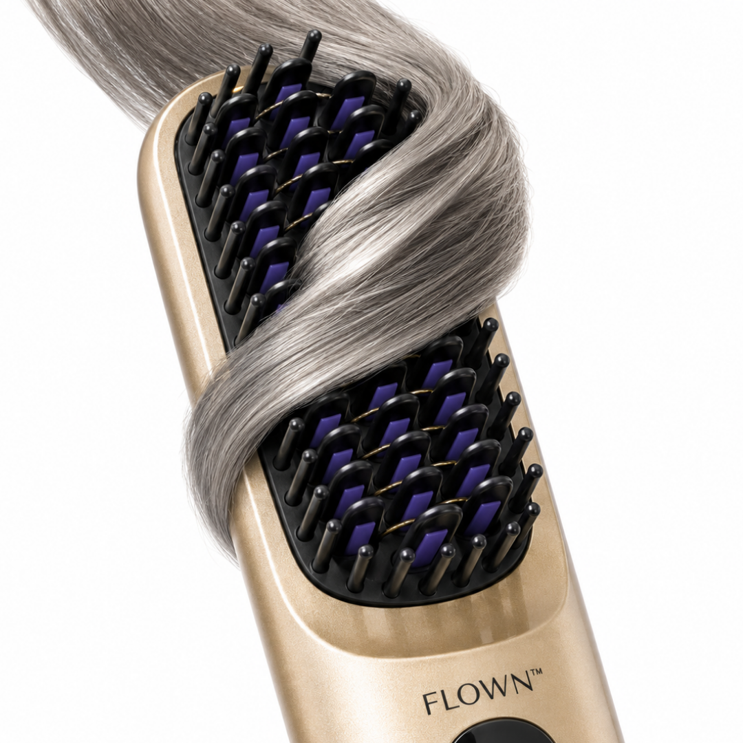 [NEW] FLOWN Portable Straightener Brush Gold - GoBrush PRO