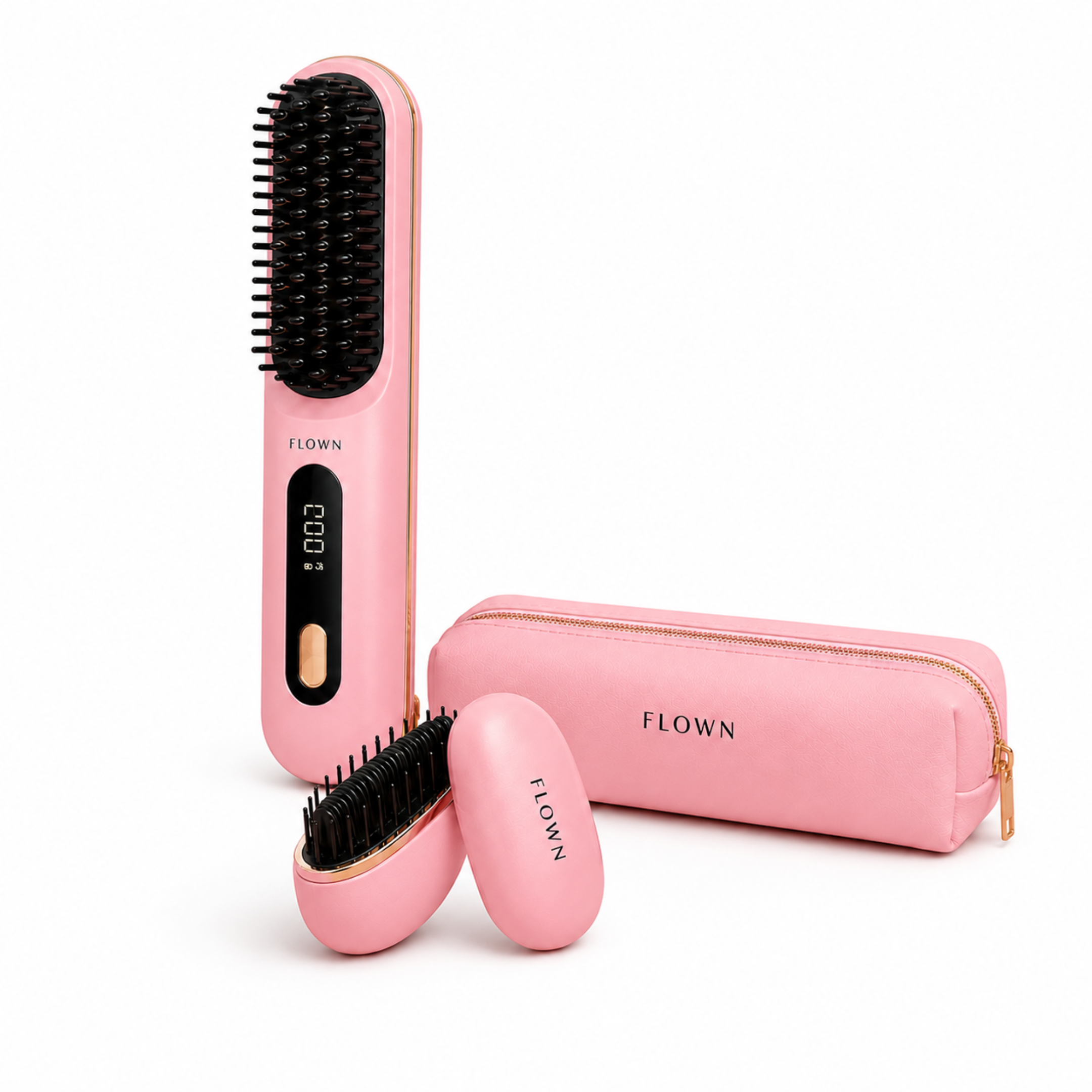 [NEW]  FLOWN formerly Numoya Portable Straightener Brush - GoBrush MAX + FREE Leather Pouch