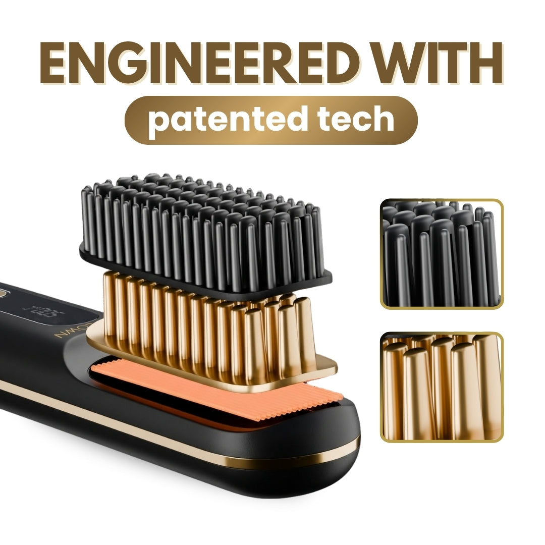 [NEW] Numoya Portable Straightener Brush - GoBrush MAX + FREE Leather Pouch - NUMOYA