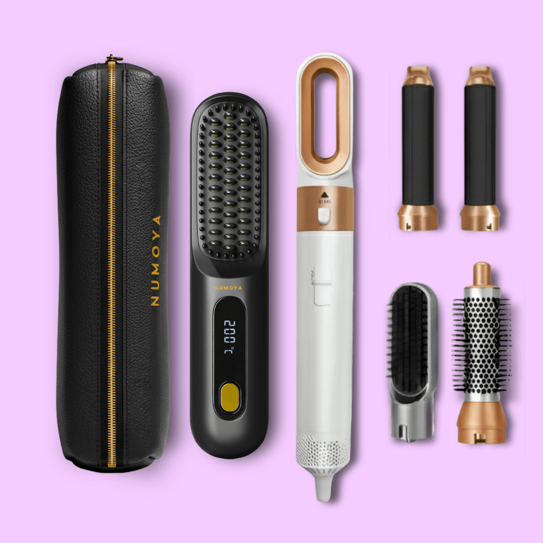 GoBrush MAX + Leather Pouch + 5-in-1 Airstyler - NUMOYA