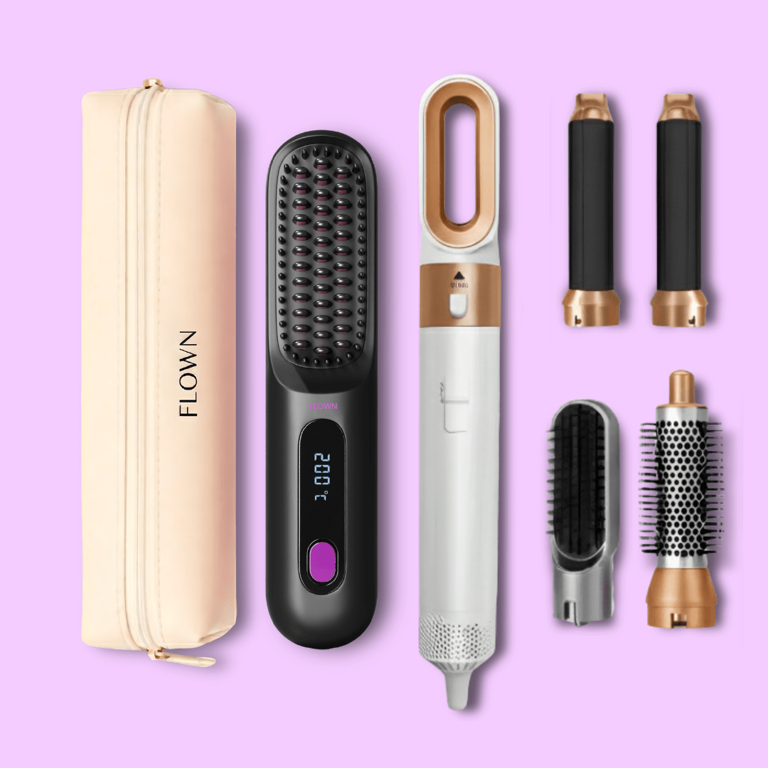 GoBrush PRO + Leather Pouch + 5-in-1 Airstyler - NUMOYA