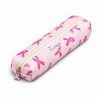 Pink Ribbon Leather Pouch