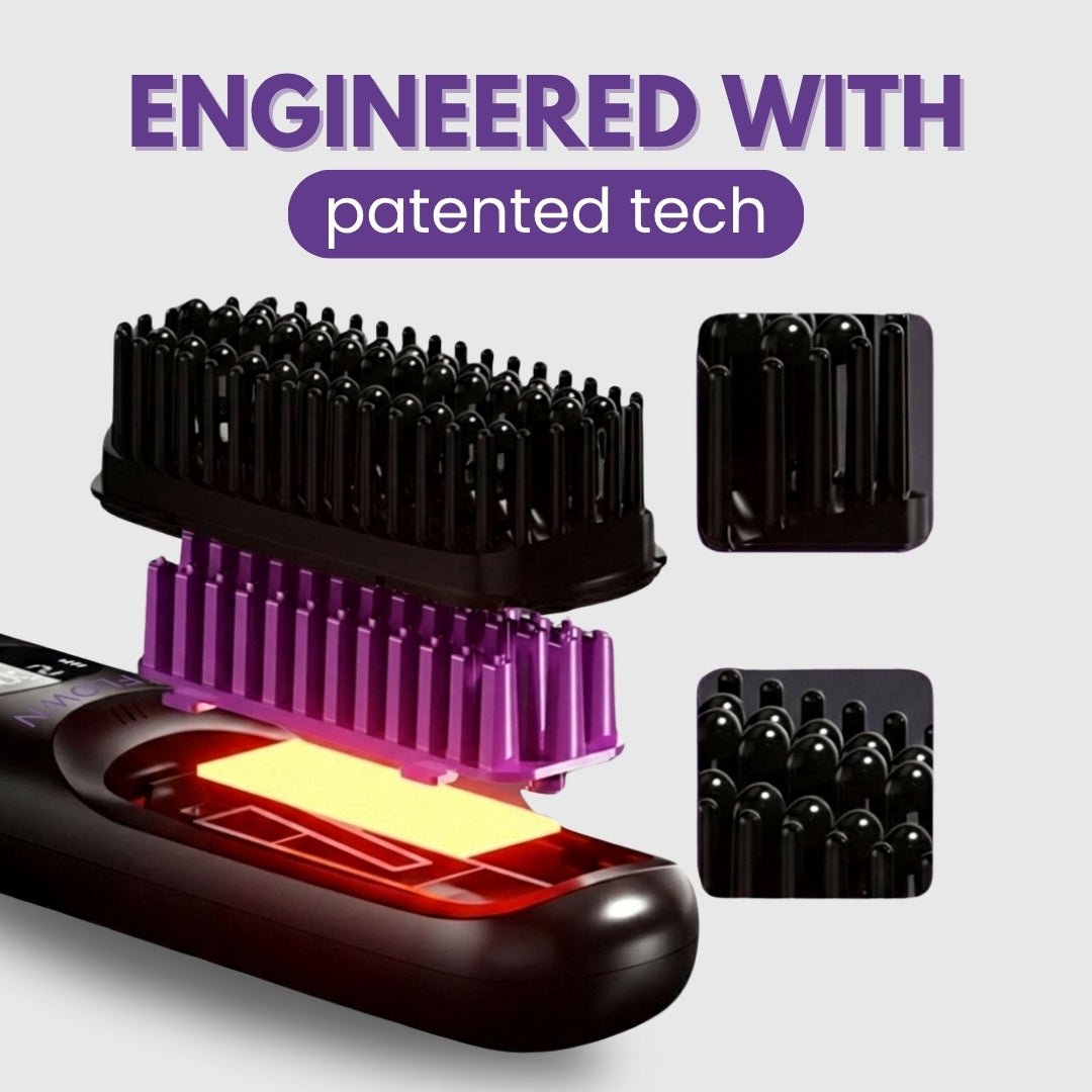 [NEW]  FLOWN formerly Numoya Portable Straightener Brush - GoBrush PRO + Free Leather Pouch - NUMOYA
