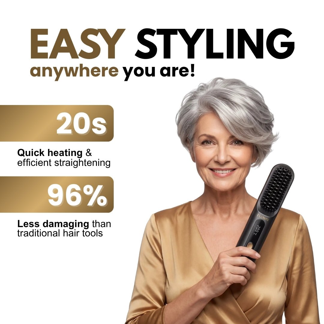 [NEW] Numoya Portable Straightener Brush - GoBrush MAX + FREE Leather Pouch - NUMOYA
