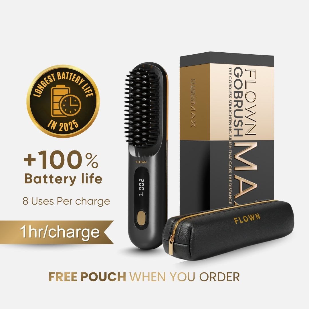 [NEW] Numoya Portable Straightener Brush - GoBrush MAX + FREE Leather Pouch - NUMOYA