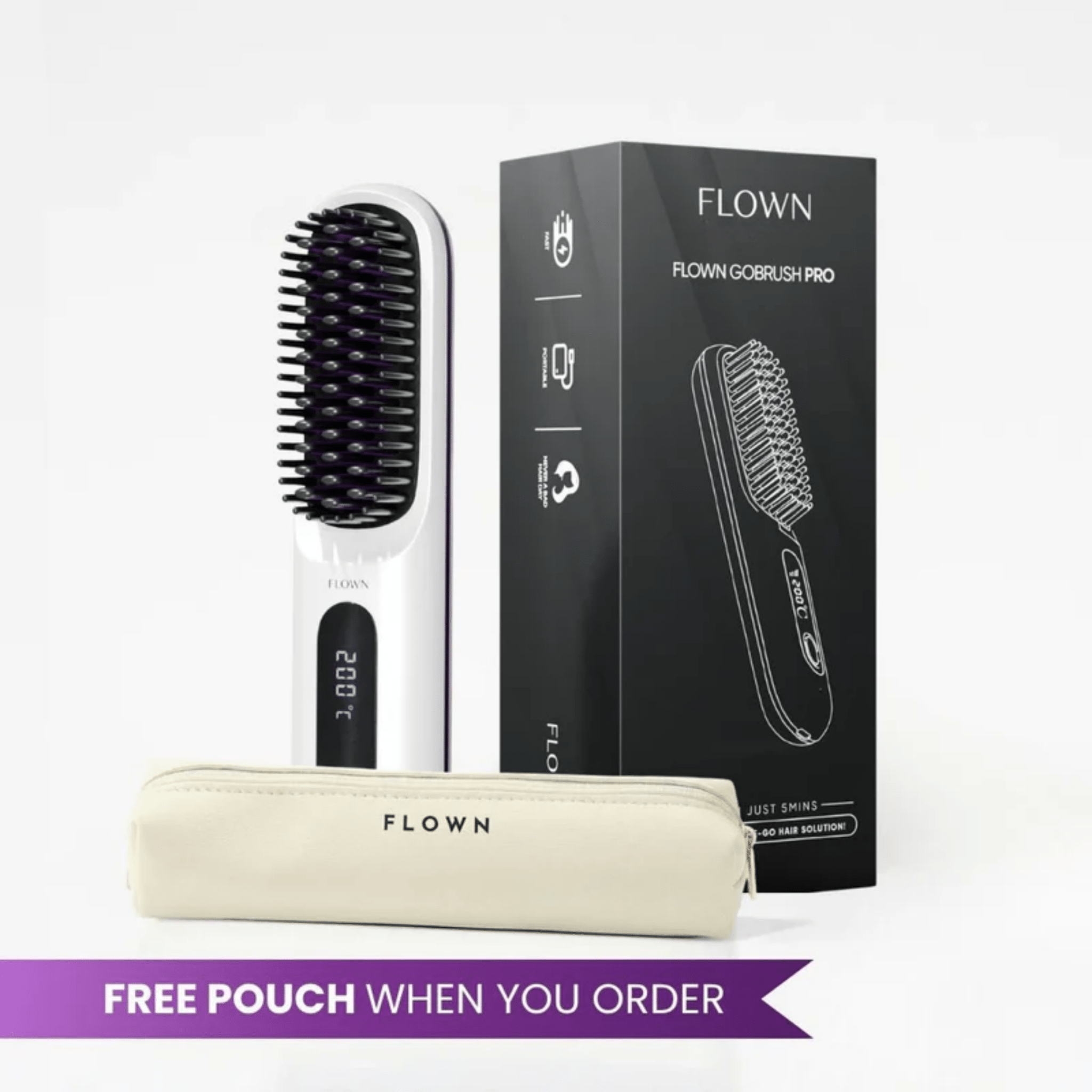 [NEW] FLOWN Portable Straightener Brush - GoBrush PRO (Price Drop) - NUMOYA
