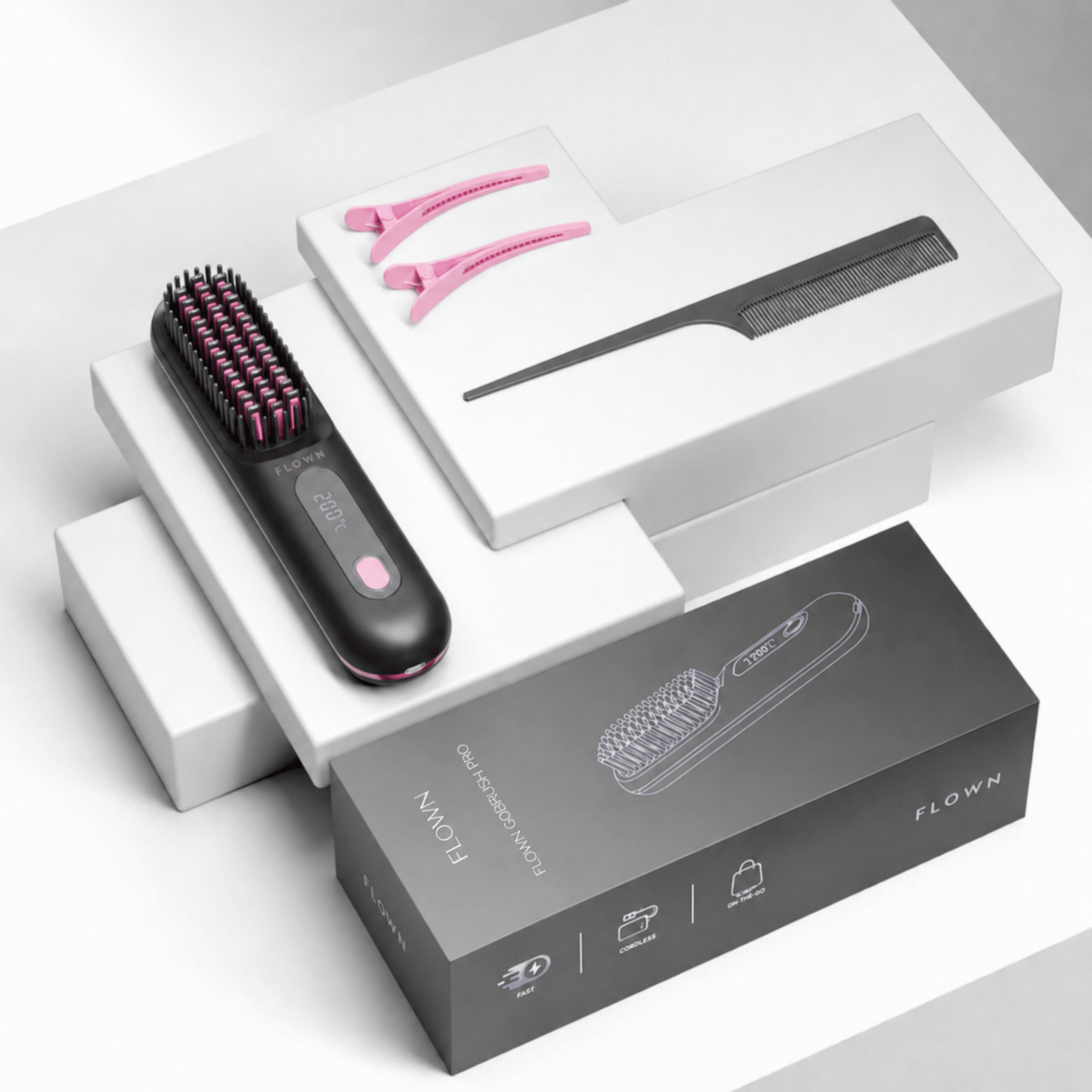 [NEW] FLOWN Portable Straightener Brush - GoBrush PRO (Price Drop) - NUMOYA
