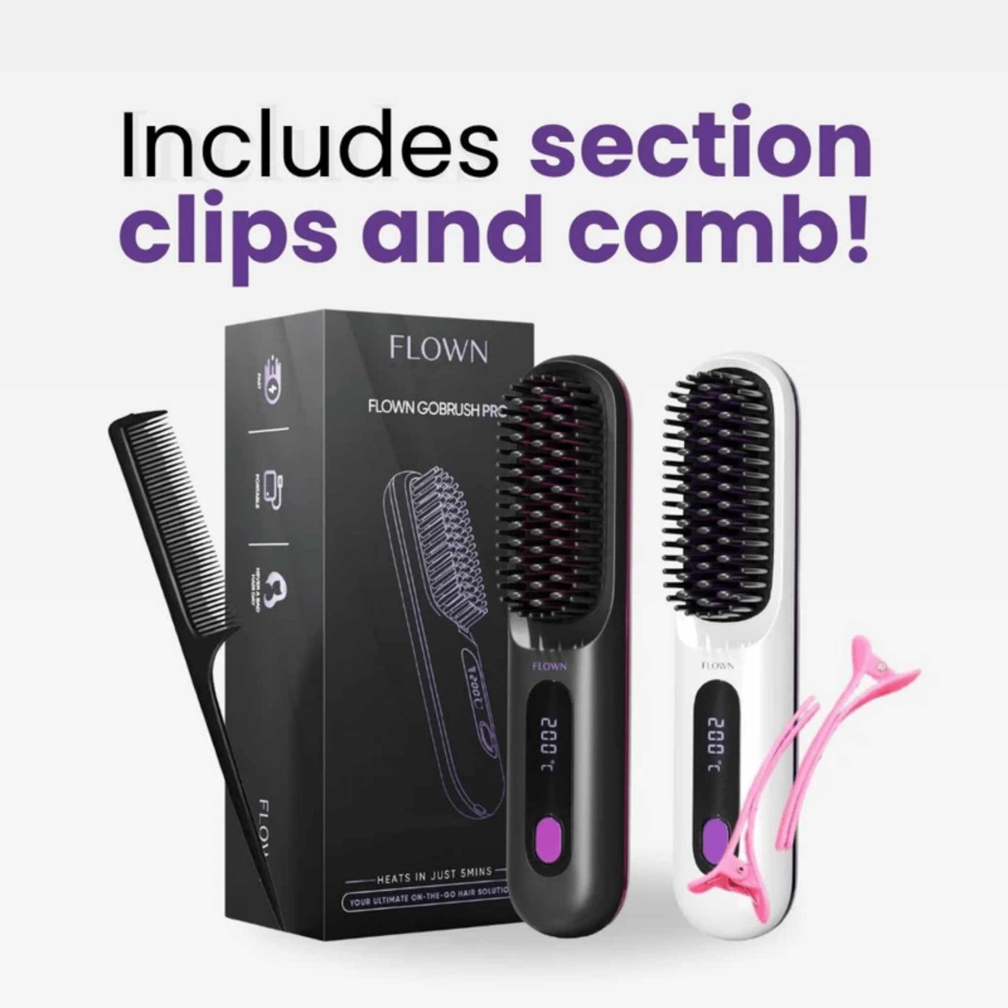 [NEW] FLOWN Portable Straightener Brush - GoBrush PRO (Price Drop) - NUMOYA