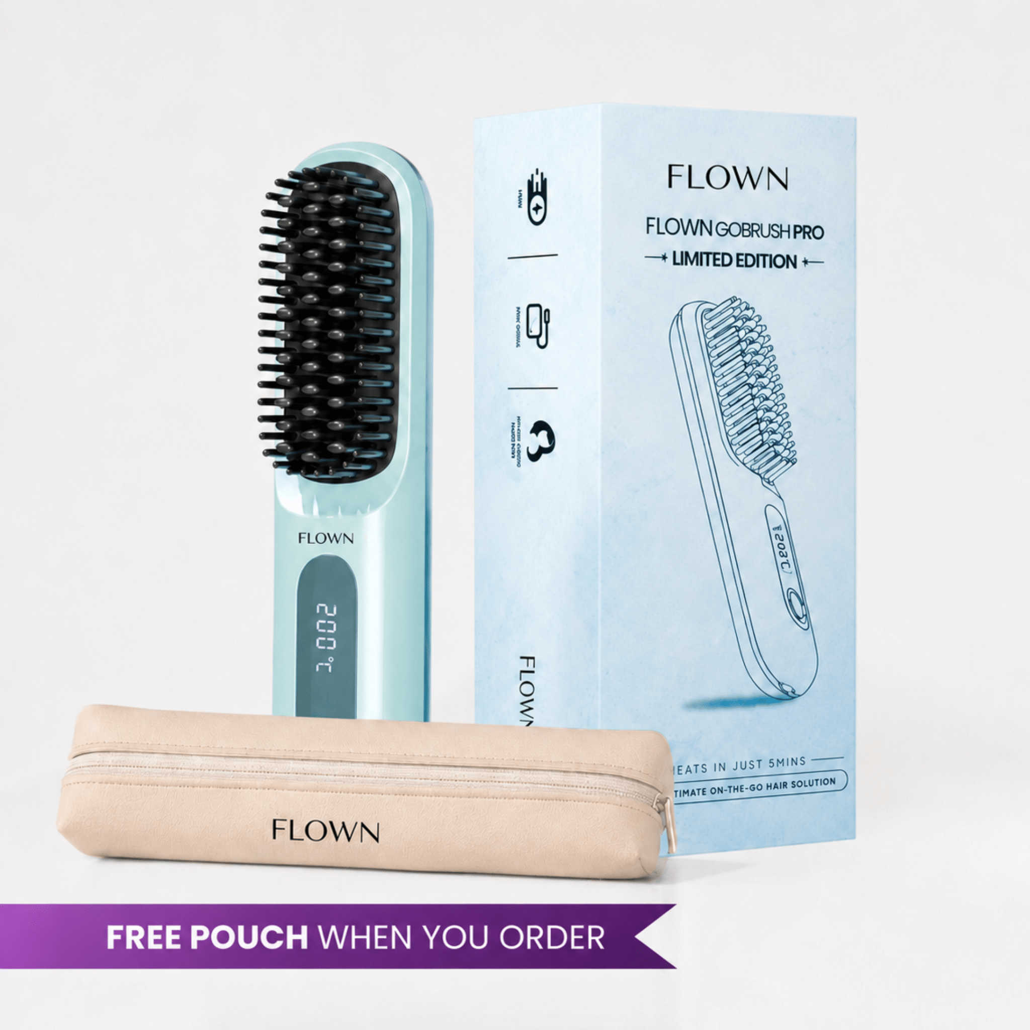 [NEW] FLOWN Portable Straightener Brush - GoBrush PRO (Price Drop) - NUMOYA