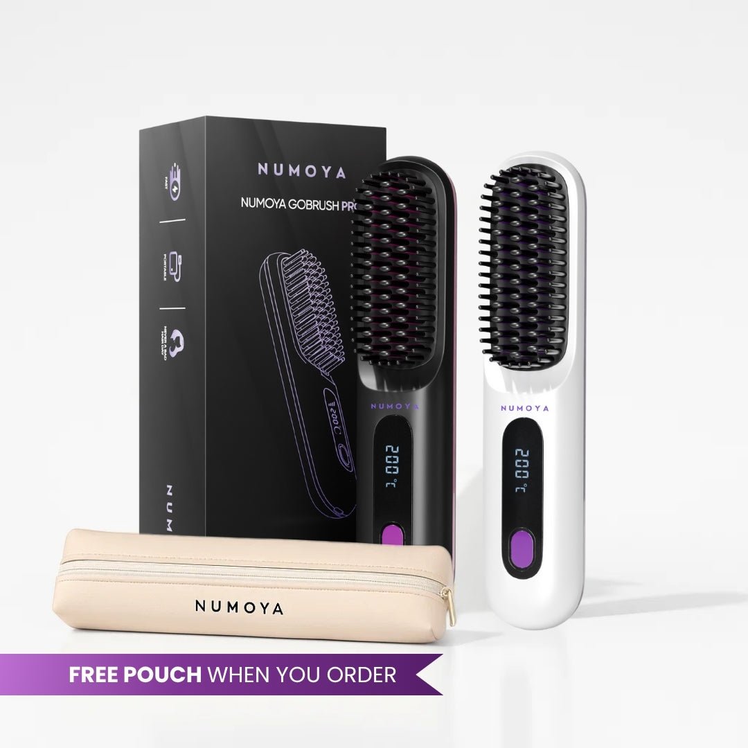 [NEW] Numoya Portable Straightener Brush - GoBrush PRO + Free Leather Pouch - NUMOYA