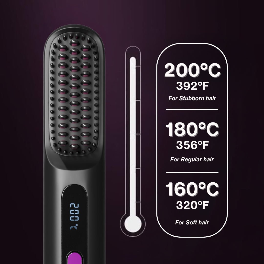 [NEW] Numoya Portable Straightener Brush - GoBrush PRO + Free Leather Pouch - NUMOYA