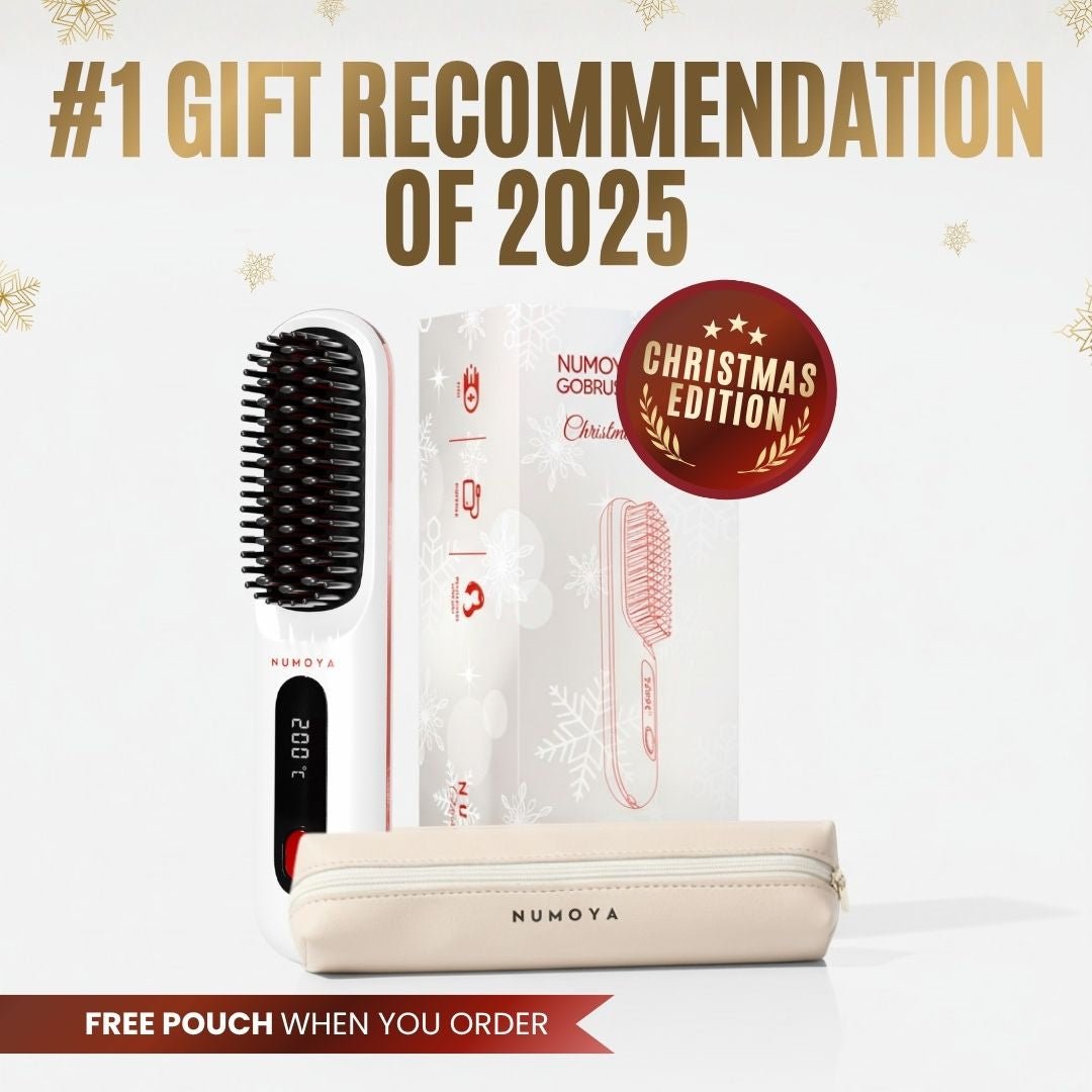 [NEW] Numoya Portable Straightener Brush - GoBrush PRO + Free Leather Pouch - NUMOYA